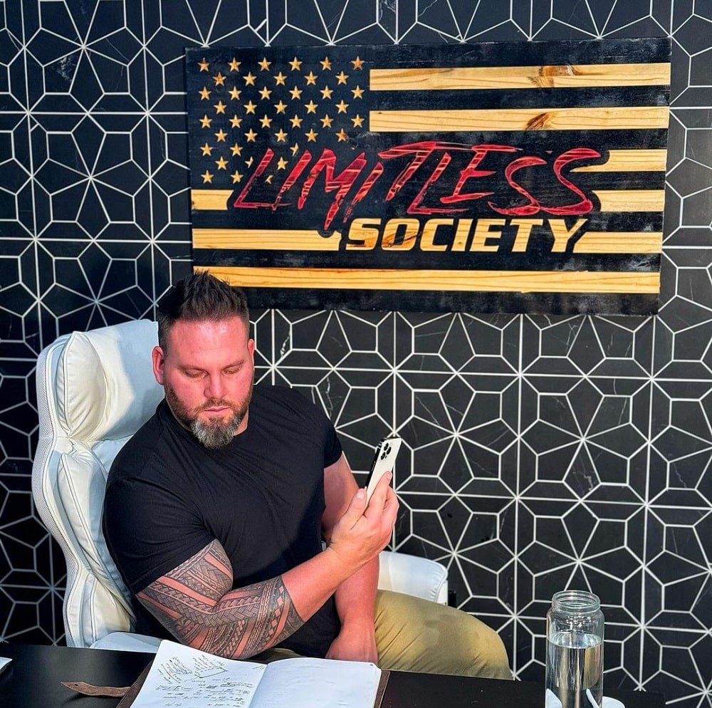 Image of The Muscle at his Limitless Society office.